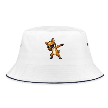 Dabbing Fawn - Bucket Hat - white/navy - Front
