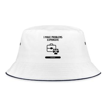 Super Busy Typo Shirt - Anwalt - Bucket Hat - Weiß/Navy - Vorne