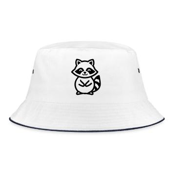 Raccoon - Bucket Hat - white/navy - Front