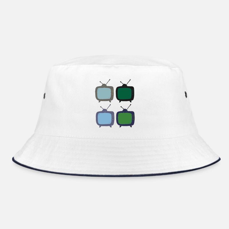 fernseher_4fach_bunt Bucket Hat