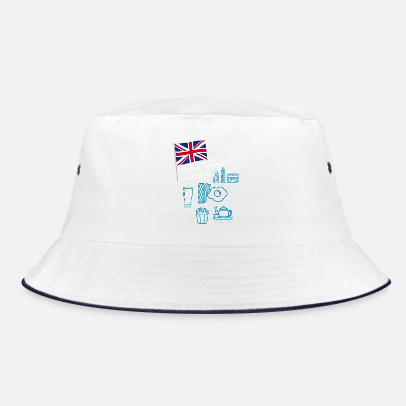 EXANGLIA (Blue + White Text) Bucket Hat