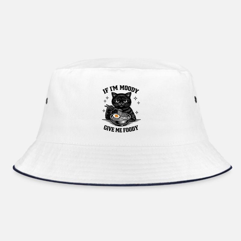Atmospheric Cat Ramen Illustration Hungry Bucket Hat