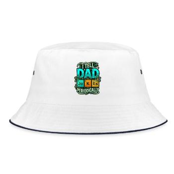 Papa Witze Periodensystem Chemie Nerd Humor - Bucket Hat - Weiß/Navy - Vorne
