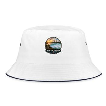 Niagara Falls Ontario Canada Vacation Waterfall - Bucket Hat - white/navy - Front