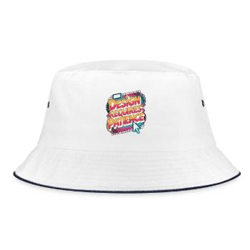 Graphic Designer Design Requires Visual Artist - Bucket Hat - white/navy - Front