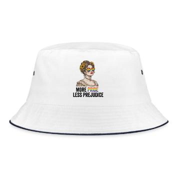 Pride Month LGBTQ - More Pride Less Prejudice - Bucket Hat - white/navy - Front