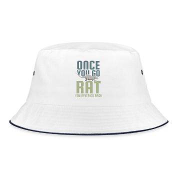 Rat, rat de maison, propriétaire de rats, amoureux des rats - Bob - blanc/marine - Devant