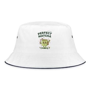 Perfect Matcha Green Tea Goodness Matcha Lover Tea - Bucket Hat - white/navy - Front