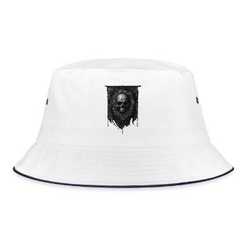 Gothic Banner - Skull with Embellishments - Bucket Hat - white/navy - Front