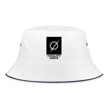 Totality checked | Eclipse - Bucket Hat - white/navy - Front