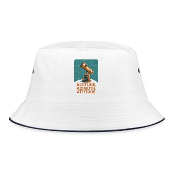 Höhe Azimut Haltung | Astronomie - Bucket Hat - Weiß/Navy - Vorne