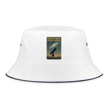 Backyard Galaxy Hunter | Astronomy - Bucket Hat - white/navy - Front