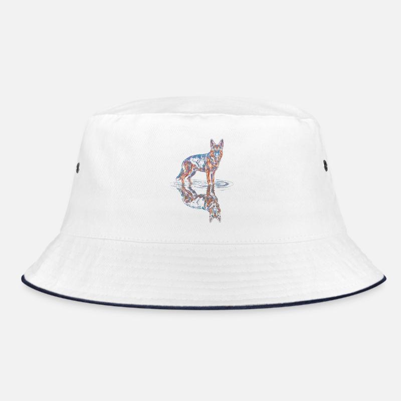 Deutscher Schäferhund mit Wasserreflexion Bucket Hat
