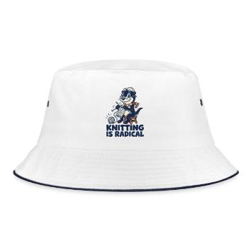Radical Knitting Otter - Bucket Hat - white/navy - Front