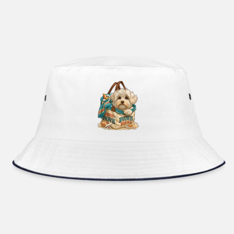 Sandy Paws Squad Strandwelpe - Bucket Hat - Weiß/Navy