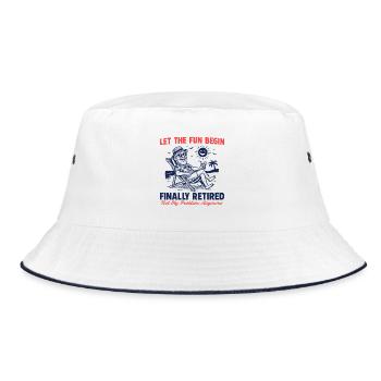 Colleague Farewell Retro Finally Retired - Bucket Hat - white/navy - Front
