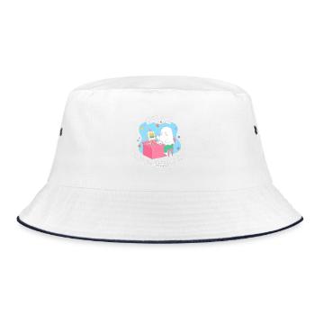 Its OK to Be Seen Trying - Bucket Hat - white/navy - Front