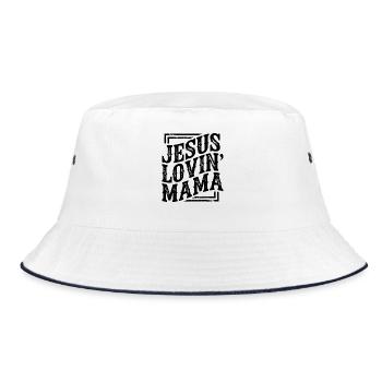 Jésus qui aime Mama — Dieu Faith Church Christian - Bob - blanc/marine - Devant