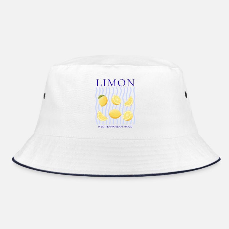 LIMON – Mittelmeerstimmung - Bucket Hat - Weiß/Navy