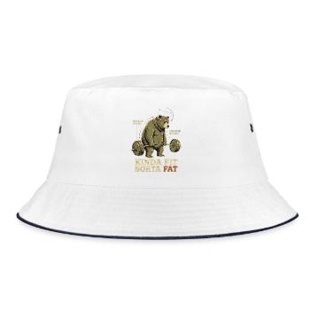 Plutôt en forme, un peu gros ours en haltérophilie - Bob - blanc/marine - Devant