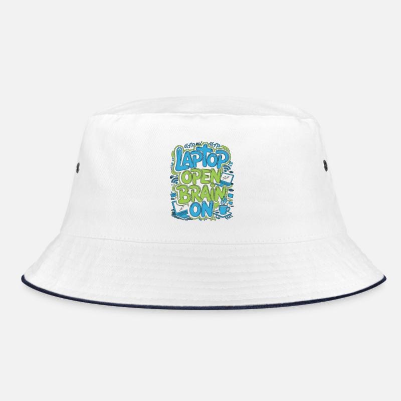 Remote Developer Laptop Open Brain On Remote Coder Bucket Hat