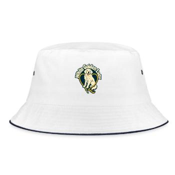 White Golden Retriever Mom, White Golden Lady - Bucket Hat - Weiß/Navy - Vorne