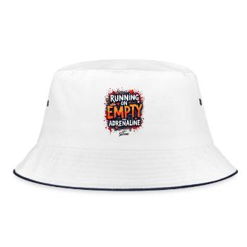Running for emptiness and adrenaline - Bucket Hat - white/navy - Front