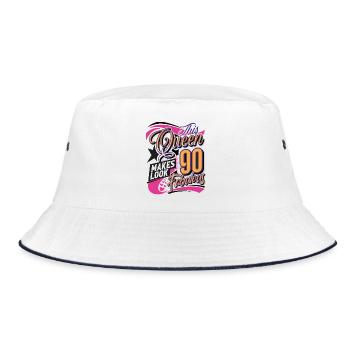 90th Birthday Queen - Bucket Hat - white/navy - Front