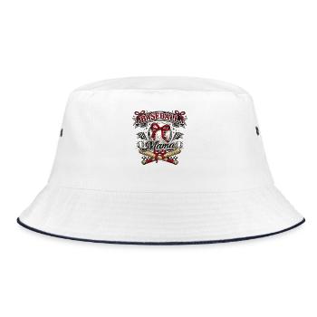 Baseball-Mama: Retro Mama Baseball-Geschenk - Bucket Hat - Weiß/Navy - Vorne