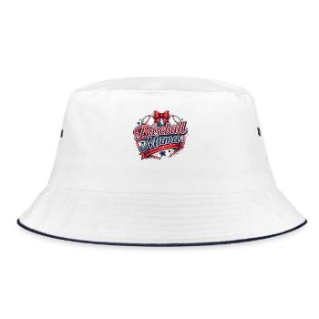 Baseball-Mama: Retro Mama Baseball-Geschenk - Bucket Hat - Weiß/Navy - Vorne