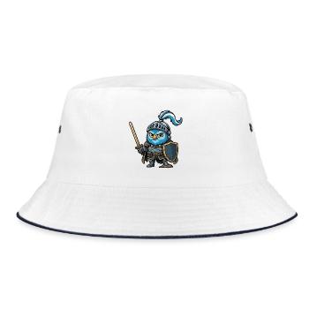 Knight Owl Ren Faire Mittelalterfest - Bucket Hat - Weiß/Navy - Vorne