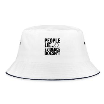 People Lie Evidence Doesn't - Bucket Hat - white/navy - Front