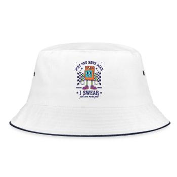 Nur noch ein Pack, ich schwöre, Sammelkartensucht - Bucket Hat - Weiß/Navy - Vorne