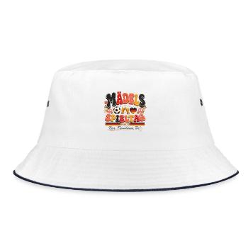 Mädels Spieltag – Bier & Fußball - Bucket Hat - Weiß/Navy - Vorne
