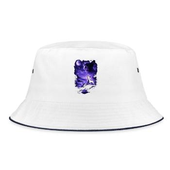 Hund Mama Hund Papa - Bucket Hat - Weiß/Navy - Vorne