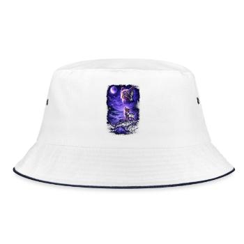 Hund Mama Hund Papa - Bucket Hat - Weiß/Navy - Vorne