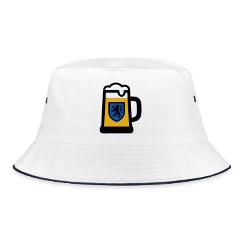 Maßkrug Bier Bayern Löwen Wappen Volksfest - Bucket Hat - Weiß/Navy - Vorne