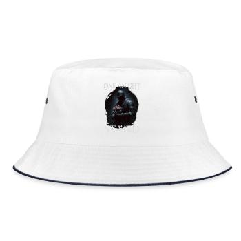 Buhurt Geschenk witzige Buhurd Krieger Sprüche - Bucket Hat - Weiß/Navy - Vorne