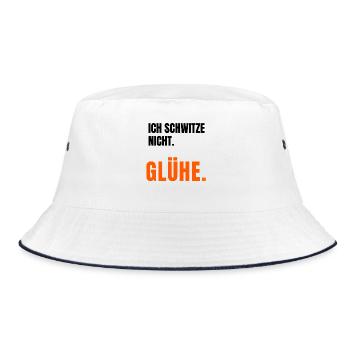 Ich schwitze nicht ich glühe T-Shirt Spruch - Bucket Hat - Weiß/Navy - Vorne