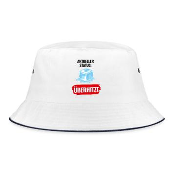 Aktueller_Status_Ueberhitzt Hitzewelle Sommer - Bucket Hat - Weiß/Navy - Vorne