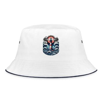 lighthouse - Bucket Hat - white/navy - Front