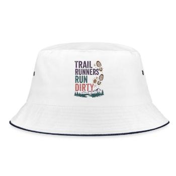 Trailrunner laufen schmutzig - Bucket Hat - Weiß/Navy - Vorne