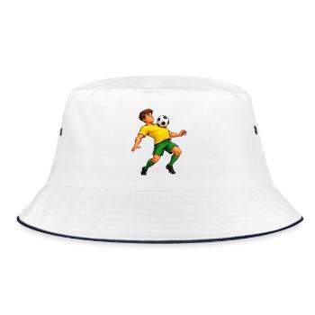 Football on the chest - Bucket Hat - white/navy - Front