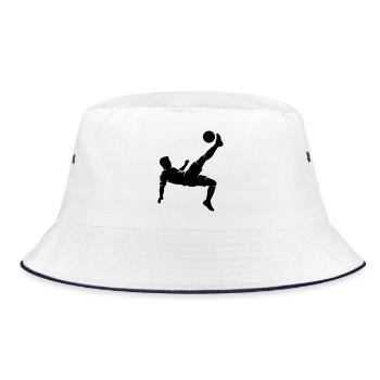 Fussballer Fallrückzieher - Bucket Hat - Weiß/Navy - Vorne
