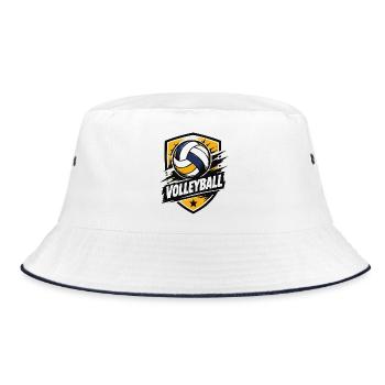 Punching Power Volleyball Shield - Bucket Hat - white/navy - Front