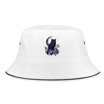 Night Bird Amethyst Flowers - Bucket Hat - white/navy - Front