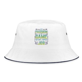 Game Developer My Passion My Gaming Programmer - Bucket Hat - white/navy - Front