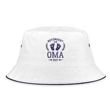 Befördert zur Oma 2027 Neue Großmutter - Bucket Hat - Weiß/Navy - Vorne