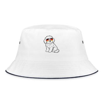 Deutsche flagge Hund deutsch Deutschland Hunde - Bucket Hat - Weiß/Navy - Vorne