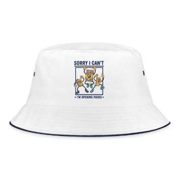 Tut mir leid, ich kann nicht. Ich öffne Packs. Kartenbooster-Pack. - Bucket Hat - Weiß/Navy - Vorne